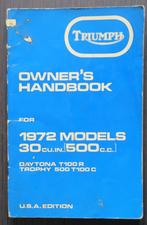Triumph Owner's Handbook 500cc twins - USA edition 1972, Verzenden, Triumph