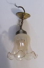 Antieke hallamp glazen lampenkap bewerkt glas wc lamp, Antiek en Kunst, Verzenden