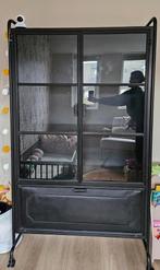 Mooie zwarte stalen kast, 100 tot 150 cm, Zo goed als nieuw, Metaal, 25 tot 50 cm