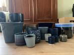 Blauwe bloempotten div maten, Tuin en Terras, Ophalen, Gebruikt, Rond, Binnen