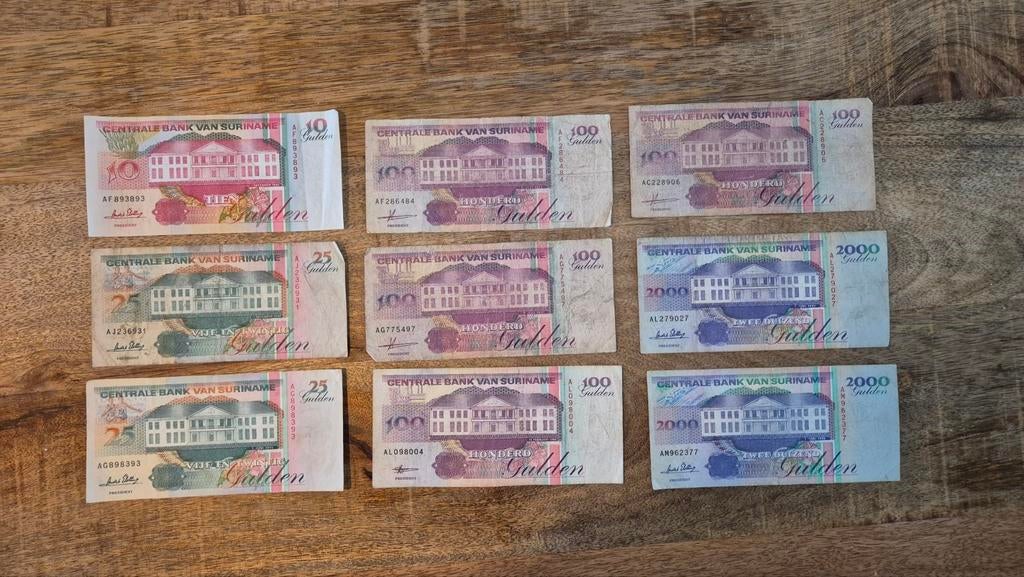 Surinaamse Gulden Set - Verschillende Waardes, Ophalen, Zuid-Azië, Setje