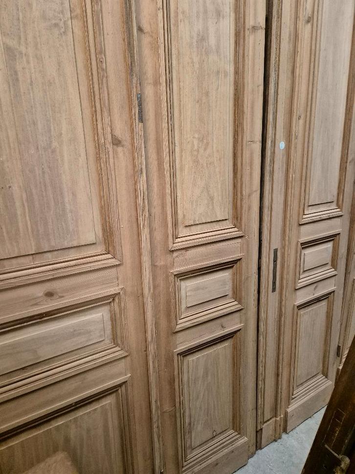 318,5hx268br Hoge 4-slag grenen paneeldeuren, scheidingswand, Antiek en Kunst, Antiek | Overige Antiek, Ophalen