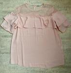 Golden Live lichtroze blouse t-shirt kanten bovenkant - mt M, Maat 38/40 (M), Ophalen of Verzenden, Zo goed als nieuw, Korte mouw