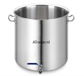 Brouwpan Soeppan Kookpan 50 liter + Deksel aftapkraan RVS    beschikbaar voor biedingen