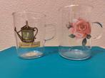 Twee prachtige theeglazen met oor van Jet Ter Steege, Glas of Glazen, Verzenden, Overige stijlen, Glas