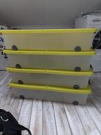 4 opbergbakken met wieltjes, Ophalen, Gebruikt, 40 tot 60 cm, 75 tot 100 cm