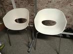2 moderne eetkamerstoelen. Kuipstoelen. Wit, Ophalen, Detector, Sensor of Melder, Rook