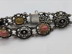 T529 Prachtige  zilveren armband rodochrosiet, Ophalen of Verzenden, Zilver, Armband, Met edelsteen