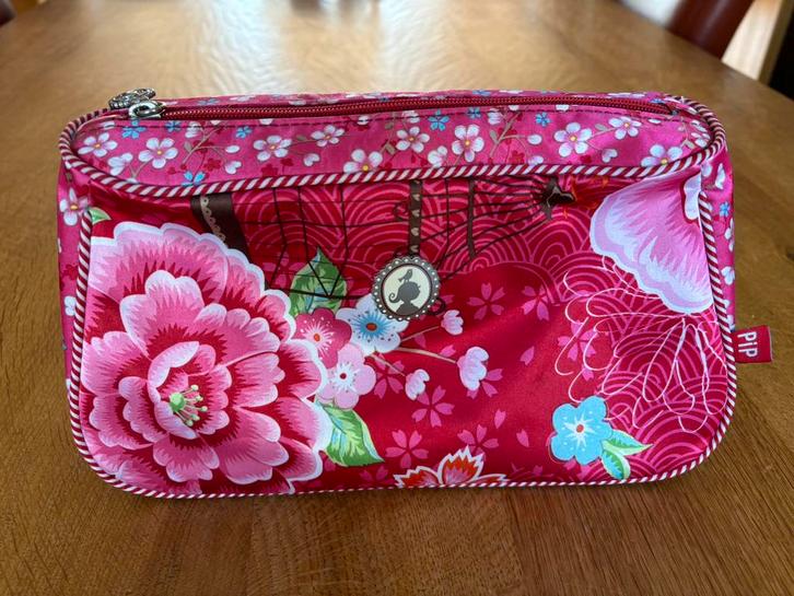 Pip Studio - Roze Tiolettas - Bloemenprint - Uniek, Sieraden, Tassen en Uiterlijk, Toilettassen, Zo goed als nieuw, Dame, Roze