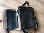 oude PTT tas, Gebruikt, Zwart, Leer, Ophalen