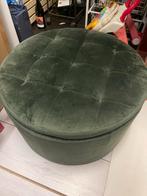 Groene Velvet Poef met Opbergruimte, Huis en Inrichting, Ophalen, Minder dan 50 cm, Gebruikt, Stof