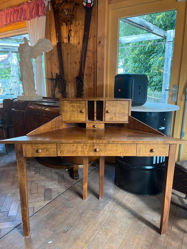 Art Deco Hoekbureau, Huis en Inrichting, Bureaus, Gebruikt, Bureau, Ophalen