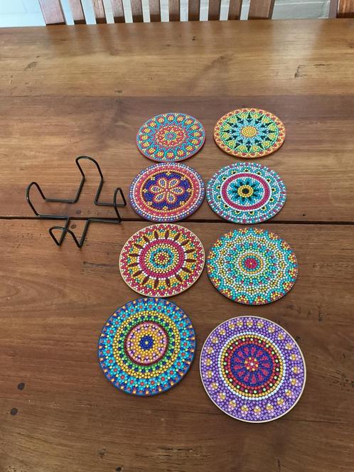Onderzetters diamond painting en 2 boekenleggers, Huis en Inrichting, Woonaccessoires | Onderzetters, Nieuw, Glas of Kopje, Ophalen of Verzenden