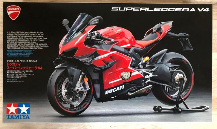 Tamiya Ducati Superleggera V4 1/12 Model, Hobby en Vrije tijd, Modelbouw | Auto's en Voertuigen, Nieuw, Overige typen, Groter dan 1:32