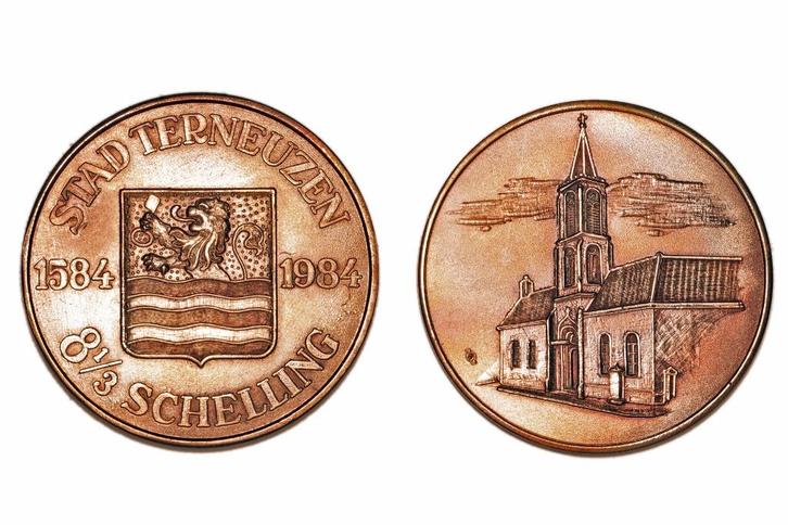 herdenkingsmunten Terneuzen 400 jaar stad, Postzegels en Munten, Munten | Nederland, Setje, Overige waardes, Koningin Beatrix