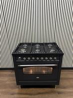 Luxe nostalgische Boretti Fornuis 6 pits Antraciet 90x60 cm, Witgoed en Apparatuur, Fornuizen, Fornello Esperta, Ophalen of Verzenden