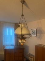 Grote hanglamp in petroleumstijl – messing – keramiek/glas, Ophalen, Zo goed als nieuw, Glas
