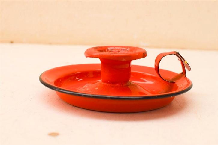 Vintage Emaille kandelaar 48819, Antiek en Kunst, Antiek | Emaille, Ophalen of Verzenden