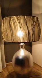 Schemerlamp 85 cm! , voet van aardewerk en kap van organza., Rond, Zo goed als nieuw, Ophalen