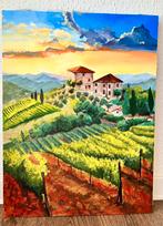 Schilderij: Toscaans Landschap, 36x48 cm, Antiek en Kunst, Ophalen of Verzenden