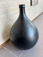 Mooie grote zwarte oude glazen gist fles, Huis en Inrichting, Woonaccessoires | Vazen, Minder dan 50 cm, Glas, Ophalen of Verzenden