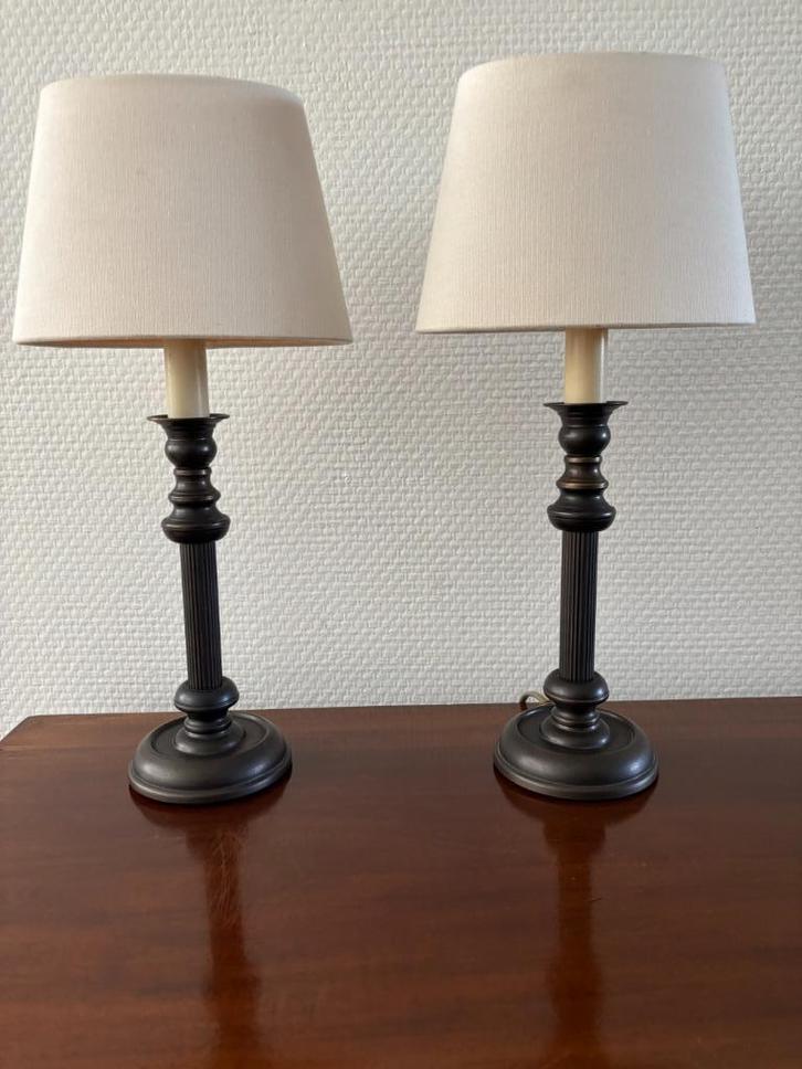 Tafellamp kolom/zuil model, G. van de Heg, set van 2., Huis en Inrichting, Lampen | Tafellampen, Zo goed als nieuw, Minder dan 50 cm