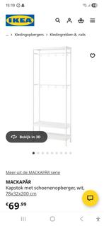 MACKAPÄR Kapstok met schoenenopberger, Ophalen, Zo goed als nieuw, Metaal, Staande kapstok