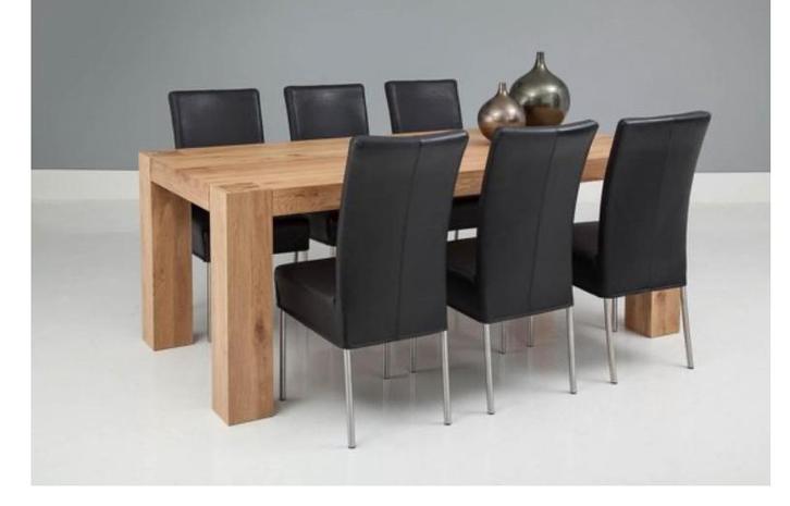Goossens Eetkamertafel Quint, Eikenhout, Huis en Inrichting, Tafels | Eettafels, Zo goed als nieuw, 50 tot 100 cm, Vijf personen of meer