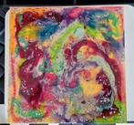 Kleurrijk abstract schilderij op IKEA LACK wandpaneel, Ophalen of Verzenden