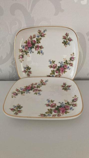 Royal Albert Moss Rose - set van 2 vierkante schaaltjes beschikbaar voor biedingen