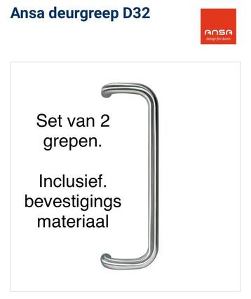 Ansa Deurgrepen RVS - Nieuw in Verpakking. Industrieel deur beschikbaar voor biedingen