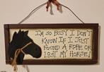 Leuk wandbordje paard, Huis en Inrichting, Woonaccessoires | Tekstborden en Spreuken, Ophalen of Verzenden, Zo goed als nieuw