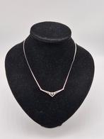 Mooie zilveren ketting hartje 925 43cm, Verzenden, Zo goed als nieuw, Zilver, Zilver