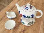 Theepot en rechaud Boerenbont, Huis en Inrichting, Keuken | Servies, Overige typen, Ophalen of Verzenden, Zo goed als nieuw, Aardewerk