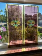 Antieke glas in lood ramen voor bijv schuifdeuren 53x137,5cm, Ophalen, Gebruikt, Minder dan 80 cm, Glas in lood