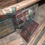 Glas in lood restanten voor restauratie, Doe-het-zelf en Verbouw, Glas en Ramen, Ophalen, Gebruikt, Minder dan 80 cm, Glasplaat