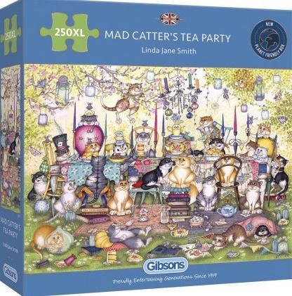 Gibsons - Mad Catter's Tea Party - 250XL stukjes, Hobby en Vrije tijd, Denksport en Puzzels, Nieuw, Legpuzzel, Minder dan 500 stukjes
