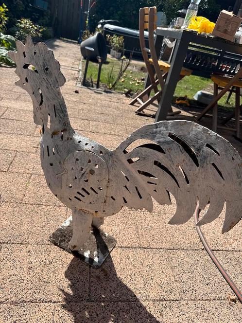 Vintage wit Metalen Haan Tuindecoratie, Antiek en Kunst, Antiek | Woonaccessoires, Ophalen of Verzenden