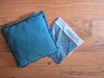 Kussenhoes La Redoute petrol / mosterdgeel, Ophalen of Verzenden, Nieuw, Blauw, Vierkant