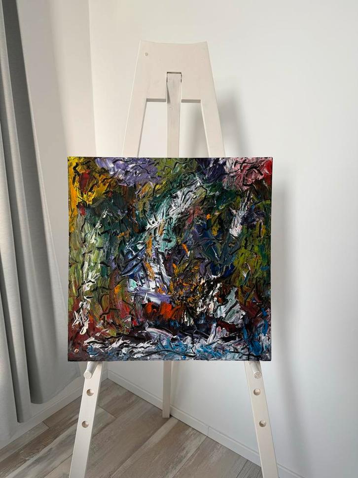 Kleurrijk Abstract Schilderij, Antiek en Kunst, Kunst | Schilderijen | Abstract, Ophalen of Verzenden