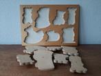 Vintage houten puzzel Spelende Beren, Ophalen of Verzenden, Zo goed als nieuw