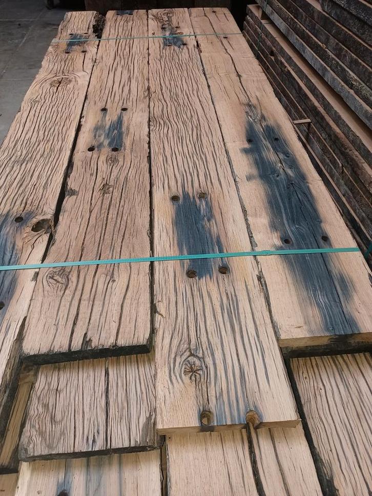 Robuuste  oud ( blank ) eiken planken  wandplank  wagonplank, Doe-het-zelf en Verbouw, Hout en Planken, Gebruikt, Plank, Eiken