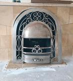 Antieke haardplaat van metaal (T.E.A.B.), Huis en Inrichting, Haarden, Ophalen, Gebruikt