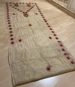 Sari lapje/stof rood/beige/goud met rok en blouse stof, 120 cm of meer, Nieuw, Ophalen of Verzenden, Katoen