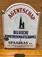 Emaille Reclamebord Algemene Spaarkas - Belgische Hypotheekm, Antiek en Kunst, Ophalen of Verzenden