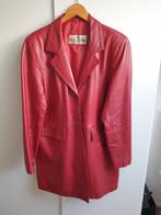 Rode leren dames jas maat 42/44, Kleding | Dames, Jassen | Winter, Maat 42/44 (L), Ophalen of Verzenden, Rood, Onbekend