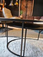 Salontafel set zwart aluminium ovaal, Nieuw, Minder dan 50 cm, Ovaal, 50 tot 100 cm