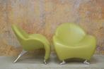 ZGANieuw 2 limegroene Leolux Papageno design fauteuils, Huis en Inrichting, Fauteuils, Leolux, Leolux, Design, 75 tot 100 cm