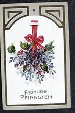 Reliefkaart Seringen, rood lint, Jugendstil, Verzenden, Voor 1920, Gelopen, Natuur