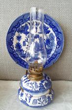 Blue Willow porseleinen olielampje met reflector.Japan., Antiek en Kunst, Antiek | Keramiek en Aardewerk, Ophalen of Verzenden